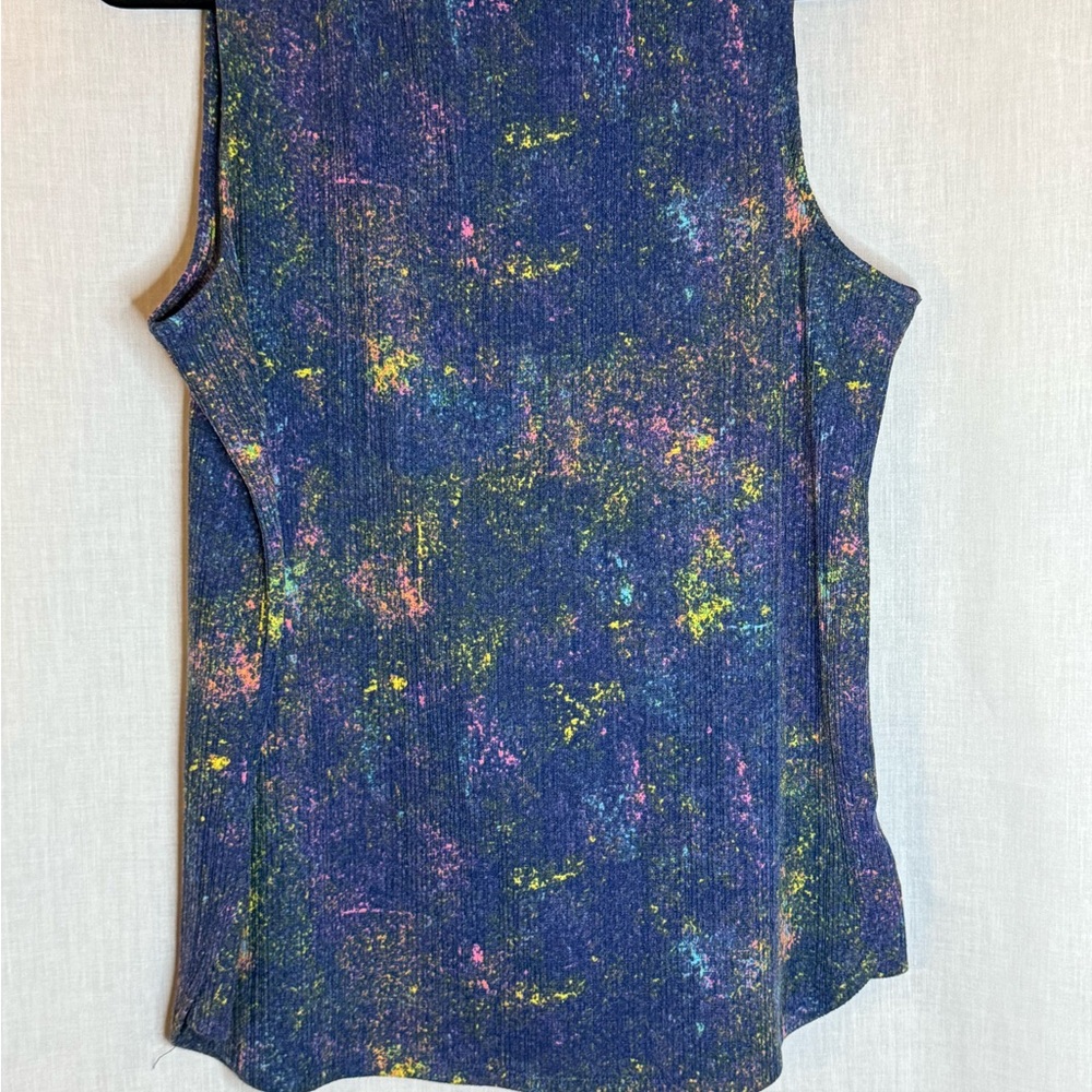 LuLaRoe Blue and Pink Knit Rachel Top - Picture 2 of 5